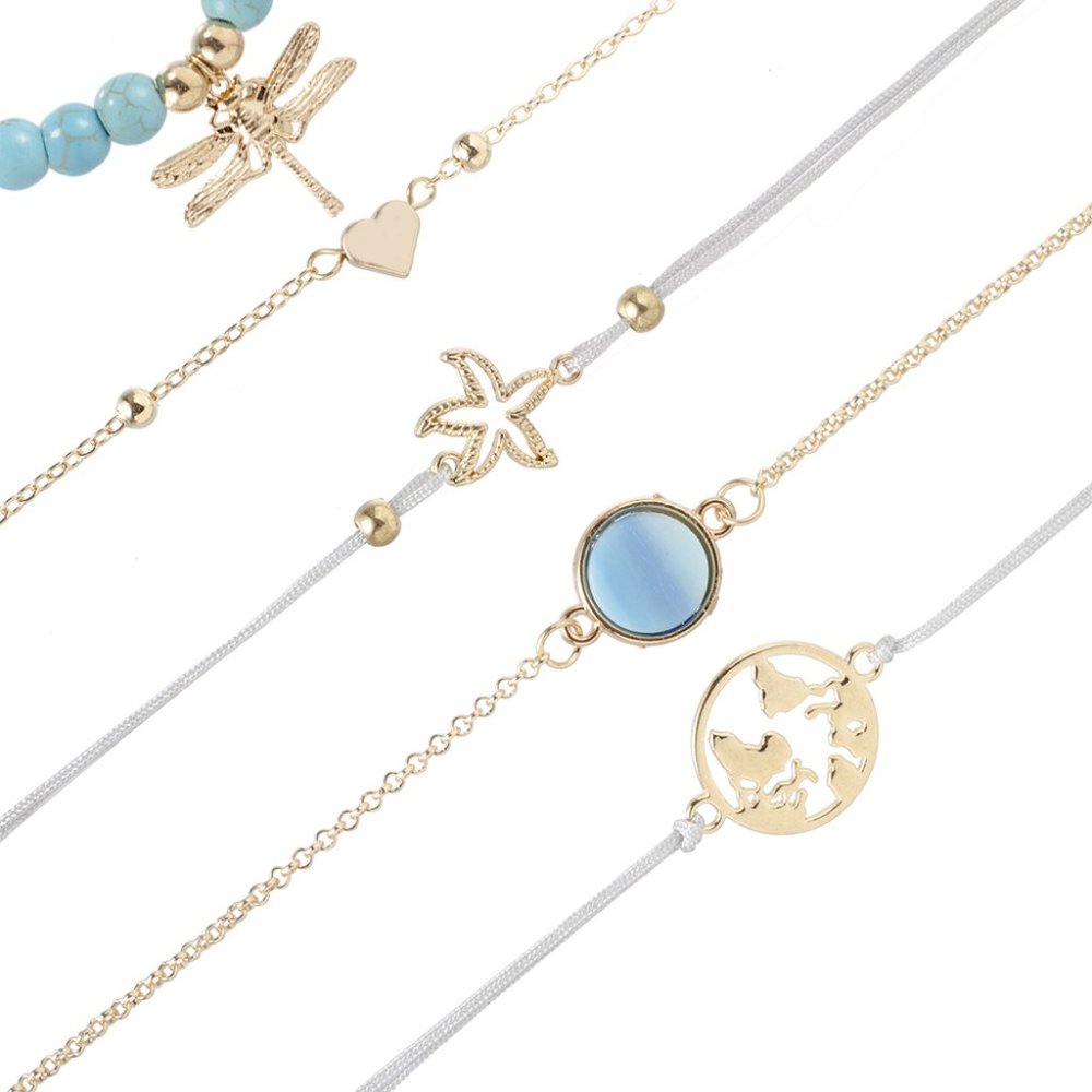 Dragonfly Starfish Bracelet Set of 5 - Picture 5 of 6